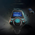Black G7 Bluetooth car FM transmitter with hands-free calling and USB charging port
