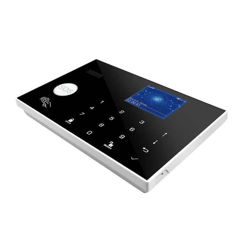 Intelligent WiFi GSM wireless burglar alarm host control unit for home security systems.
