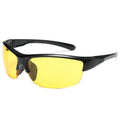 Men's windproof athletic sunglasses with semi-frameless polycarbonate frame for cycling and sports.
