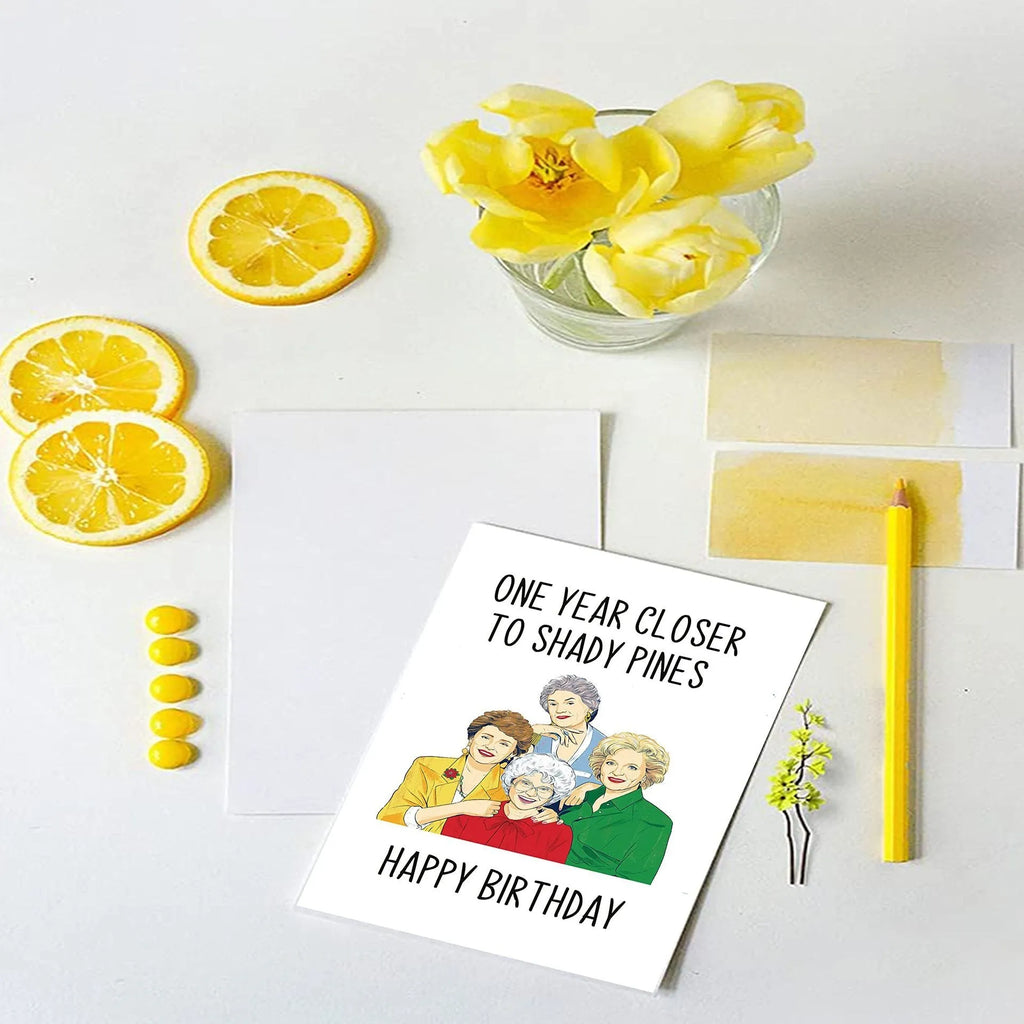 Simple modern birthday greeting card with a choice of coloured envelopes in two sizes.