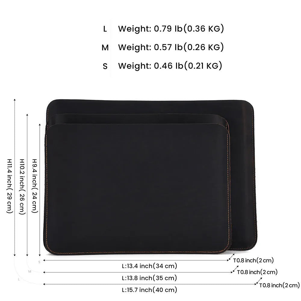 Brown genuine leather computer bag with horizontal liner design for organised storage