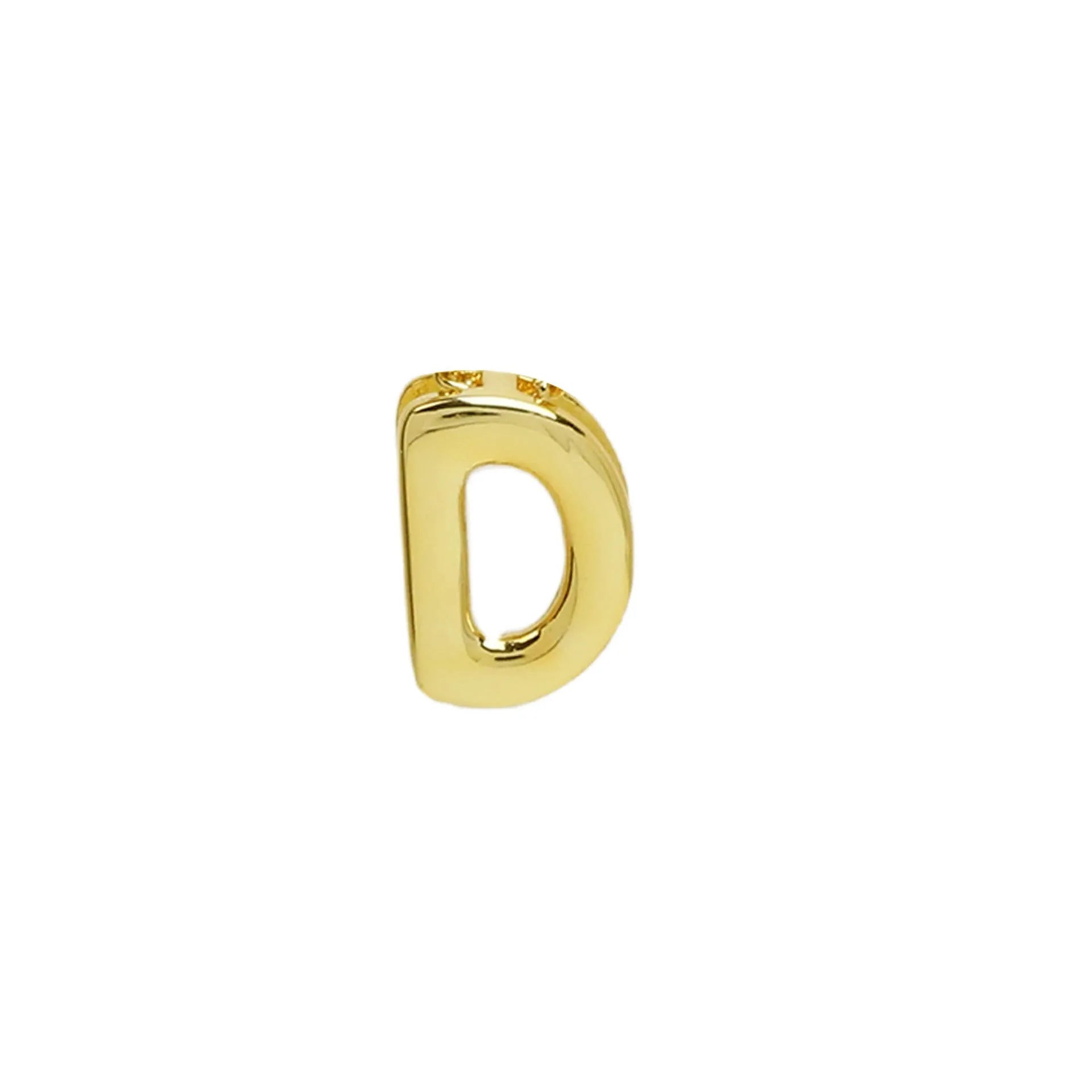 18k brass smooth surface bubble letter bracelet with pendant in gold colour on copper alloy
