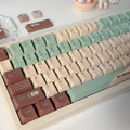 Matcha theme mechanical keyboard keycaps set with cross satellite shafts and five-sided sublimation printing