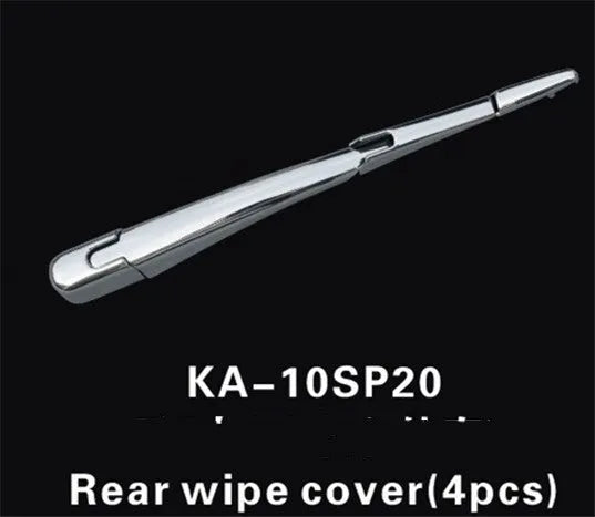 Four silver ABS plastic rear wiper trim caps for 2010 Hyundai vehicles