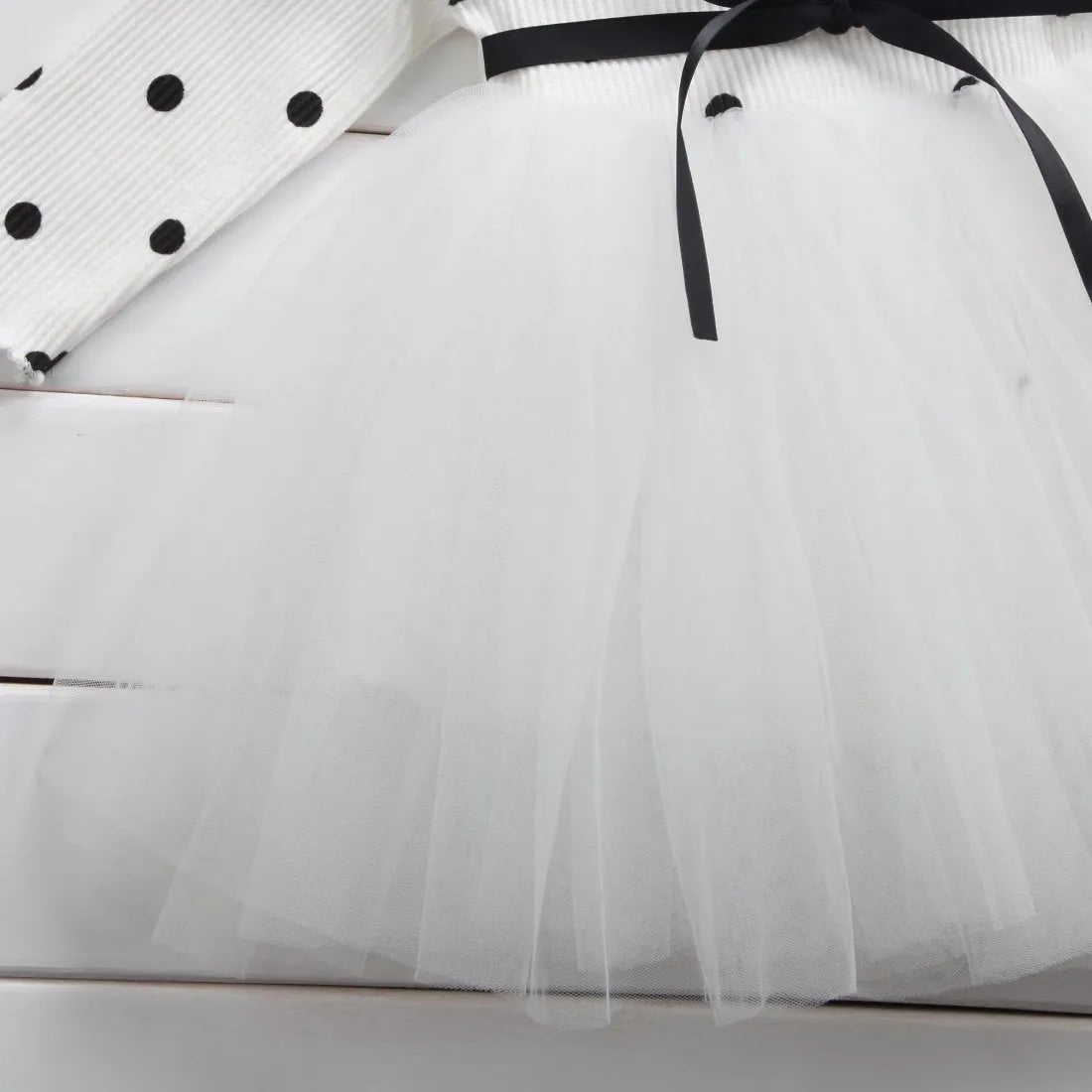 Baby girls long sleeve tutu lace dress in black pink white colours for christening and birthday parties