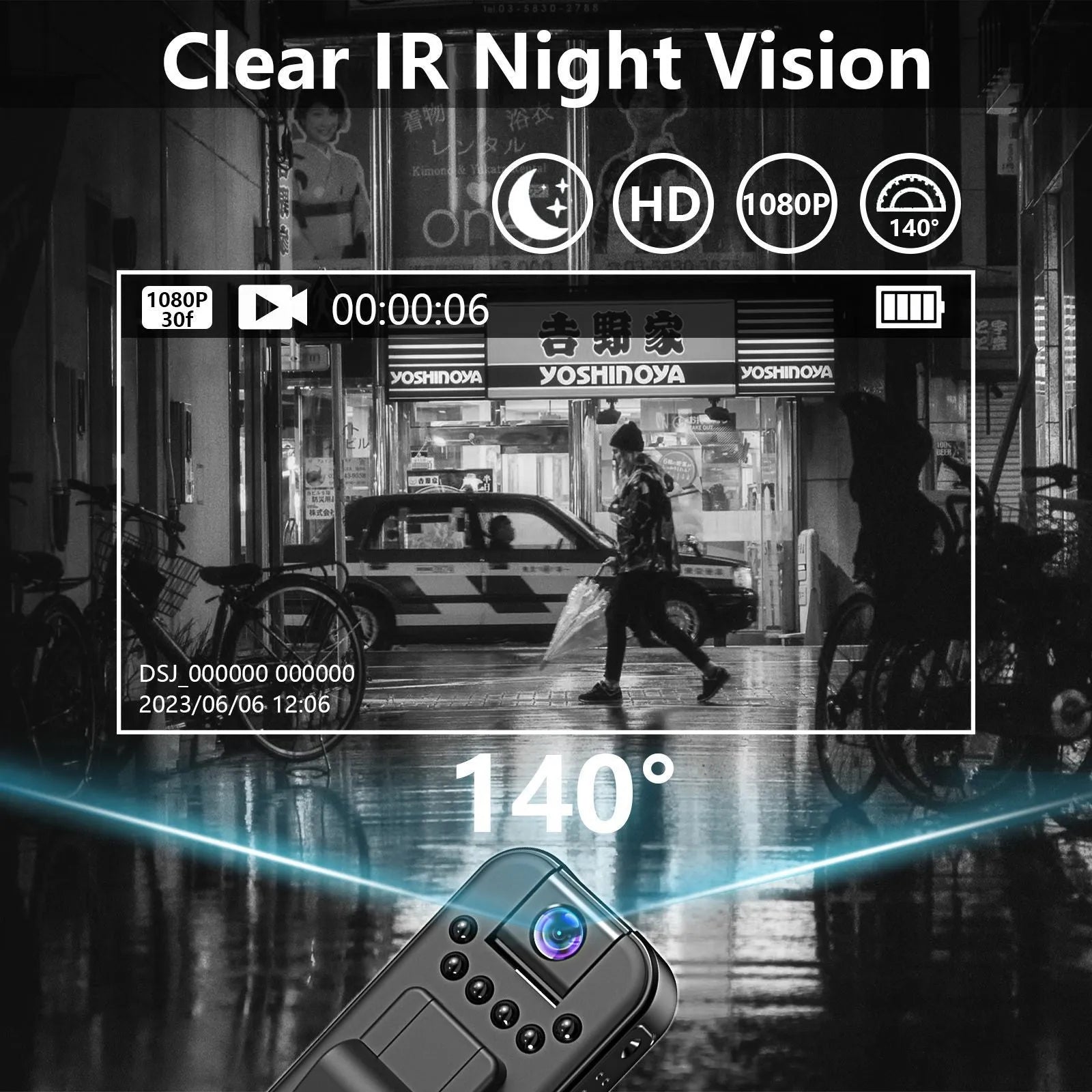 L7 model home security camera with HD recording and infrared night vision