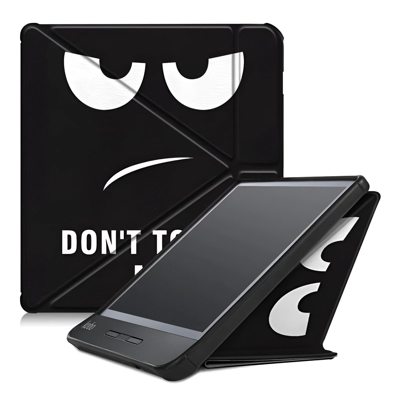 Leather anti-fall cover for Kobo Forma 8-inch tablet in black with sleep function