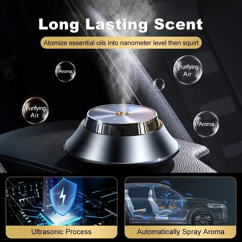 Black butterfly design metal car aromatherapy unit with USB cable and essential oil bottle