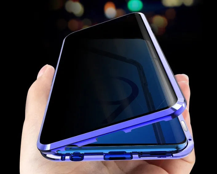 Samsung Galaxy magnetic anti-peep phone case with clamshell design in solid colour options