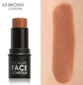 Four shade contouring highlighter stick for face, cheekbone, and jawline definition