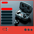 Wireless Bluetooth 5.0 in-ear earphones with private mould design in black, blue, and red colour options