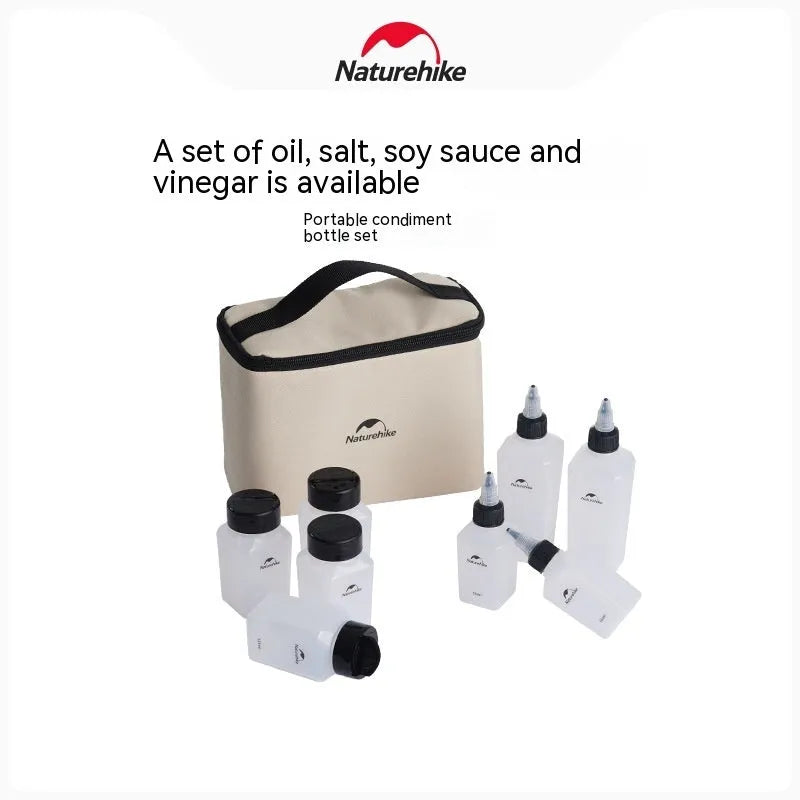 Naturehike six-piece portable seasoning bottle set in PP material for outdoor cooking