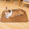 Brown rattan fibre cooling mat for dogs available in six sizes