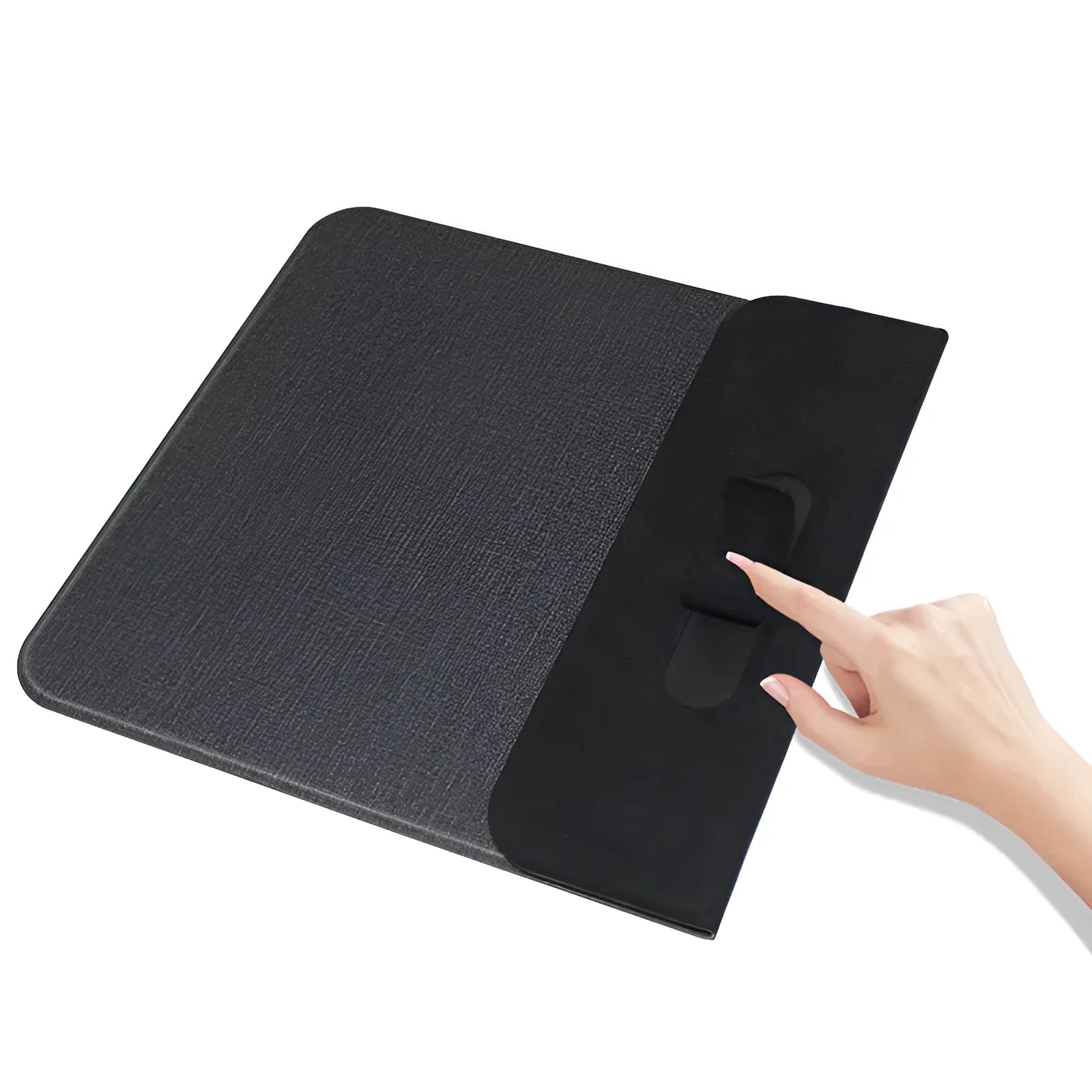 Foldable cloth phone holder wireless charging pad for smartphones on a desk