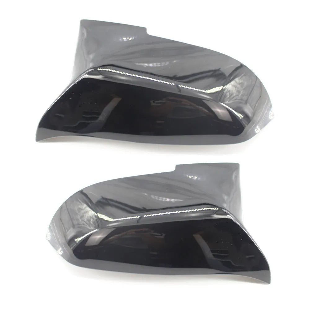 Pair of paint bright black modified horn rearview mirror shells for BMW 3 and 4 Series F-chassis models