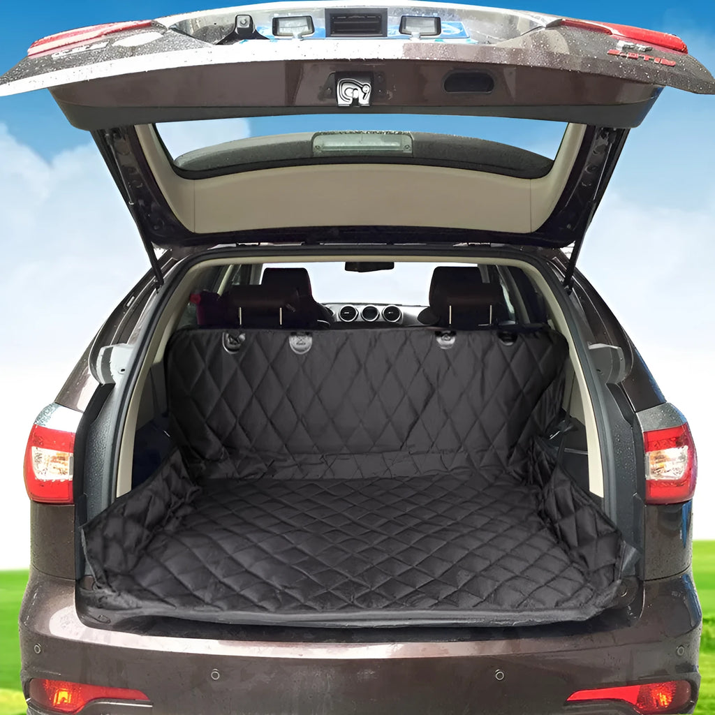 Black Oxford cloth car pet mat for dogs rear seat protector size options