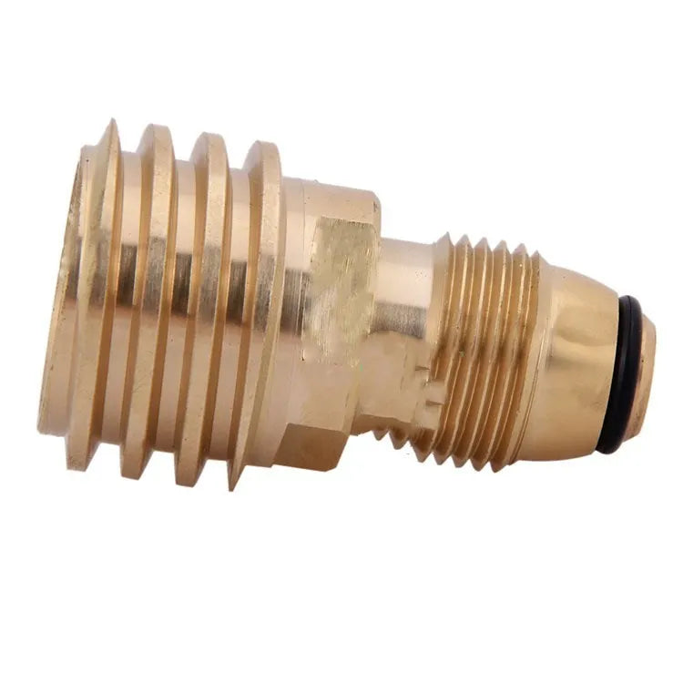 Gold brass gas brazier adapter with 7mm taper thread for LPG charging connections