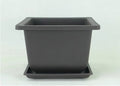 Dark brown antique style recycled plastic plant pot in large rectangle shape for garden or home use