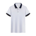 Ice Ion mercerised pearl cotton colour matching collar polo shirt in white, men and women regular fit short sleeve