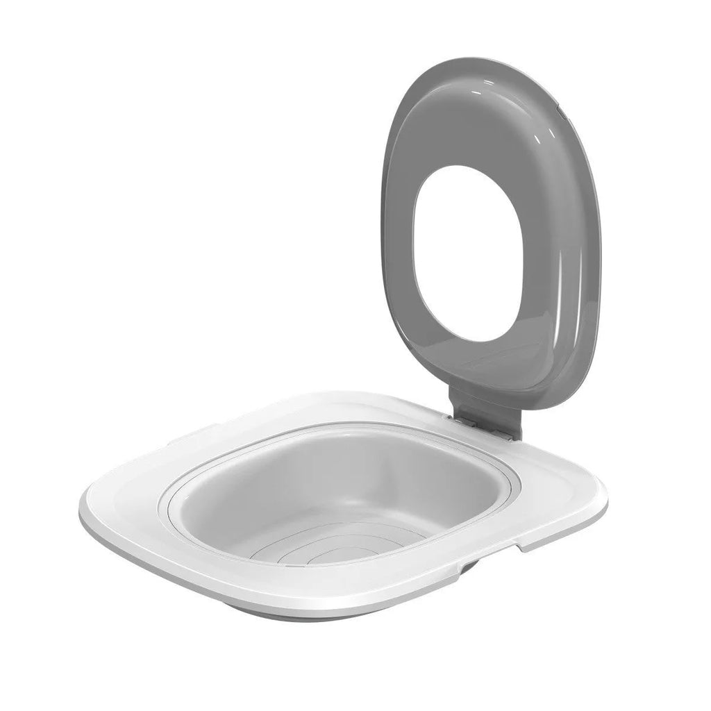 Fifth generation grey cat toilet trainer mat made of ABS plastic.