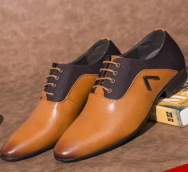 Men's black Oxford shoes with a low-cut PU upper and rubber sole on a white background.