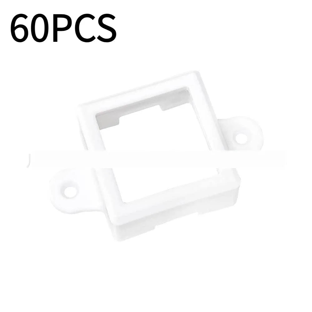 White plastic LED protective lampshade measuring 1.7cm by 6cm on a plain background.