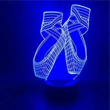 3D laser-etched ballet shoe night light with coloured LEDs on an ABS base, showing remote control.