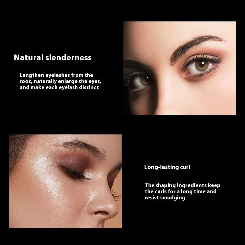 Black waterproof mascara with 4D volumising technology for thick, curled lashes