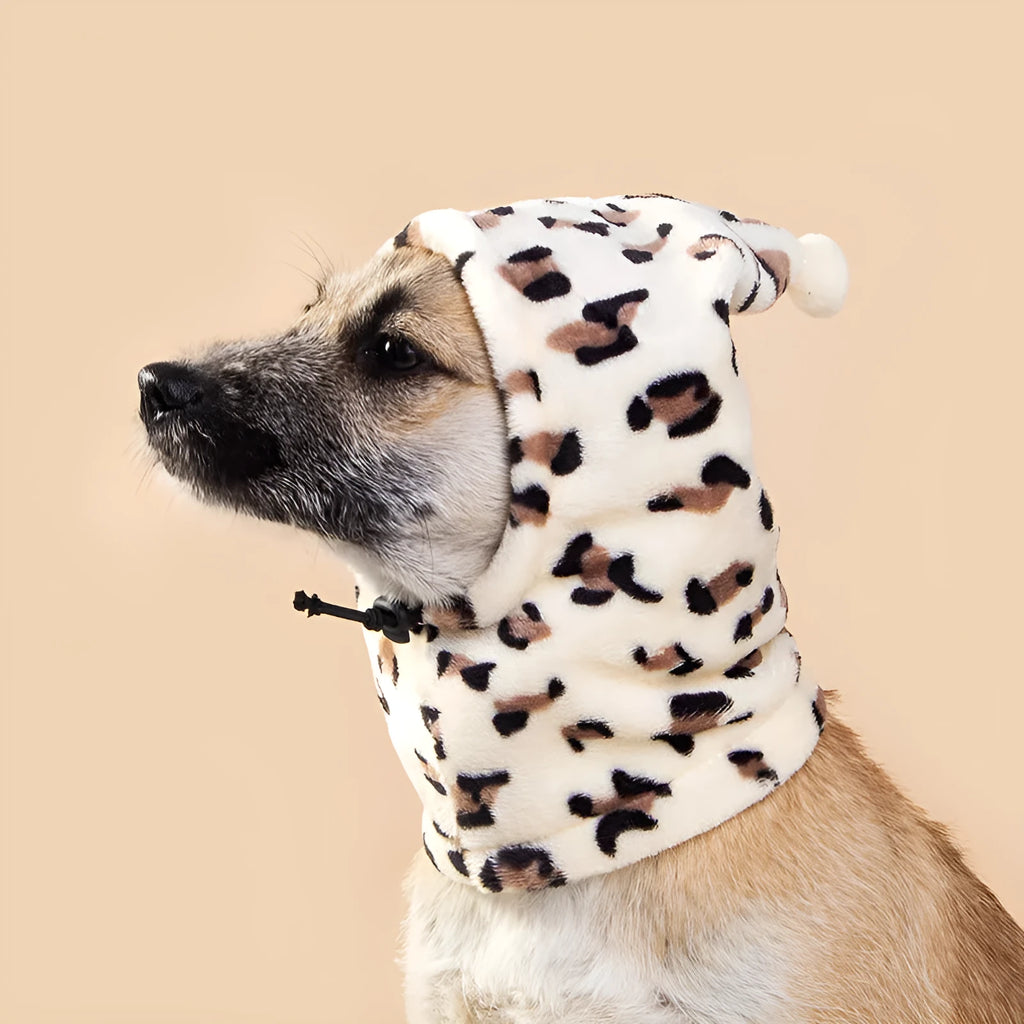 Cute cloth pet headdress with bear and rabbit ears in leopard print