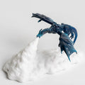 3D printed dragon lamp with warm red breathing light effect showing detailed dragon design