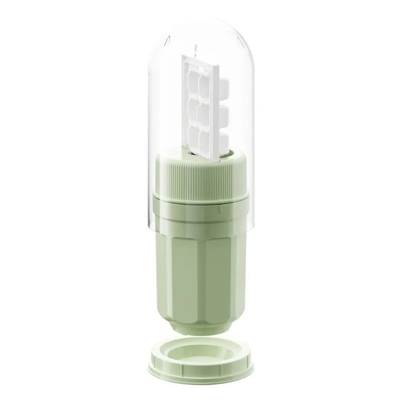 White twisting ice cube tray with rotating release and sealing lid for freezer