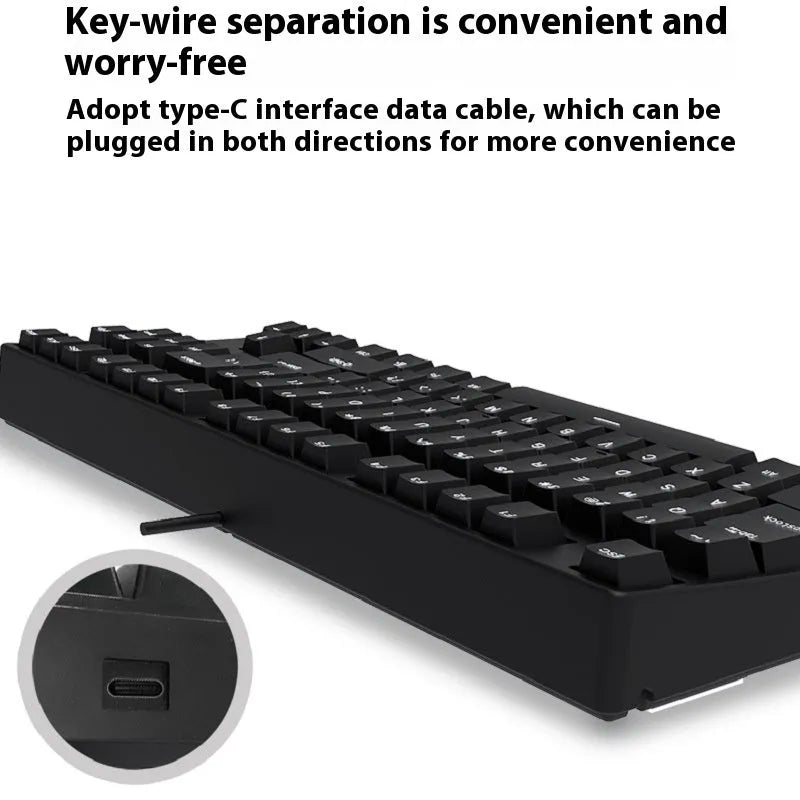 87-key mechanical gaming keyboard with dual-colour backlighting and metal chassis