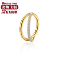 Titanium alloy fork nose ring in silver, gold, black, rose gold and colourful finishes.