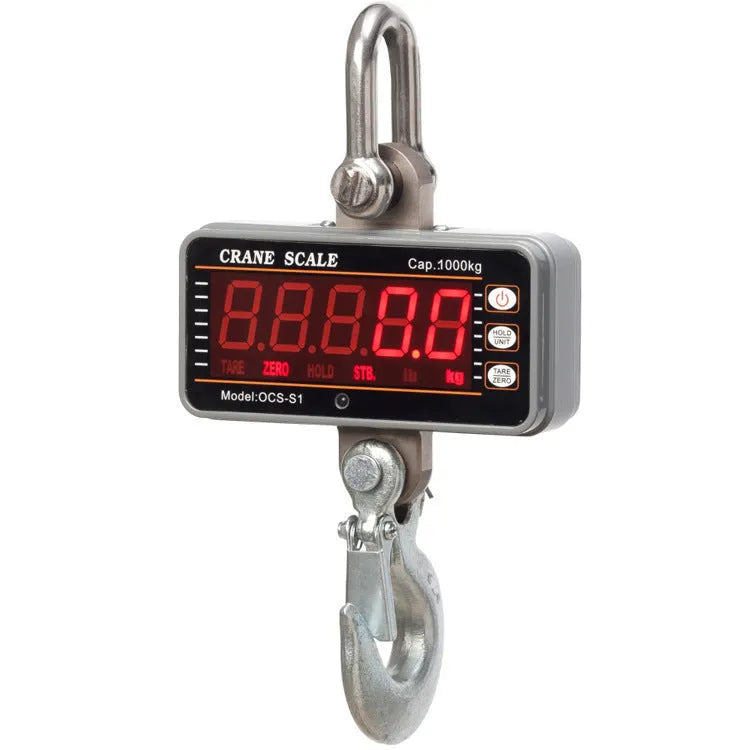 Orange electronic crane scale with digital display for 500kg capacity logistics weighing
