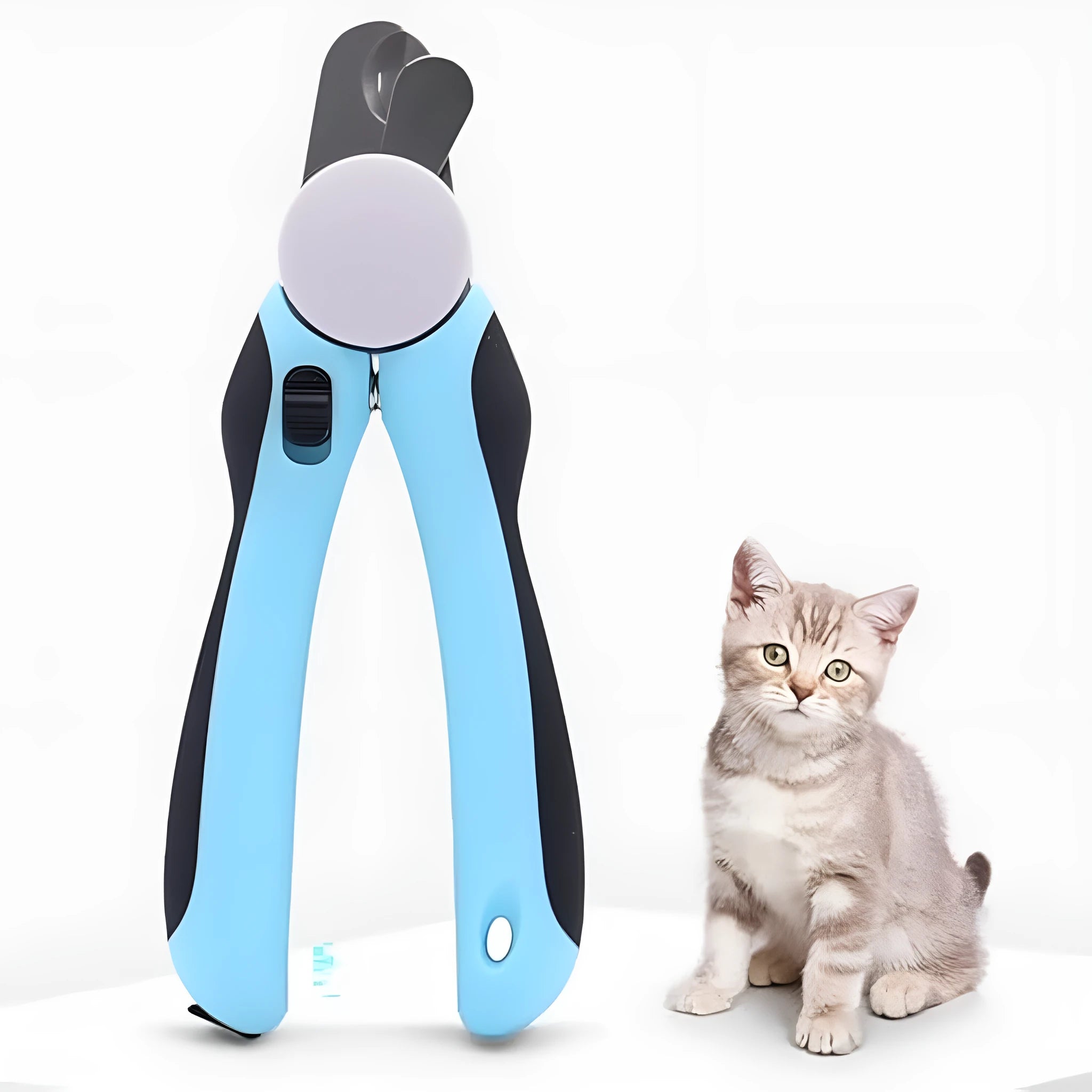 Blue heavy-duty dog nail clippers with a safety guard for large breeds