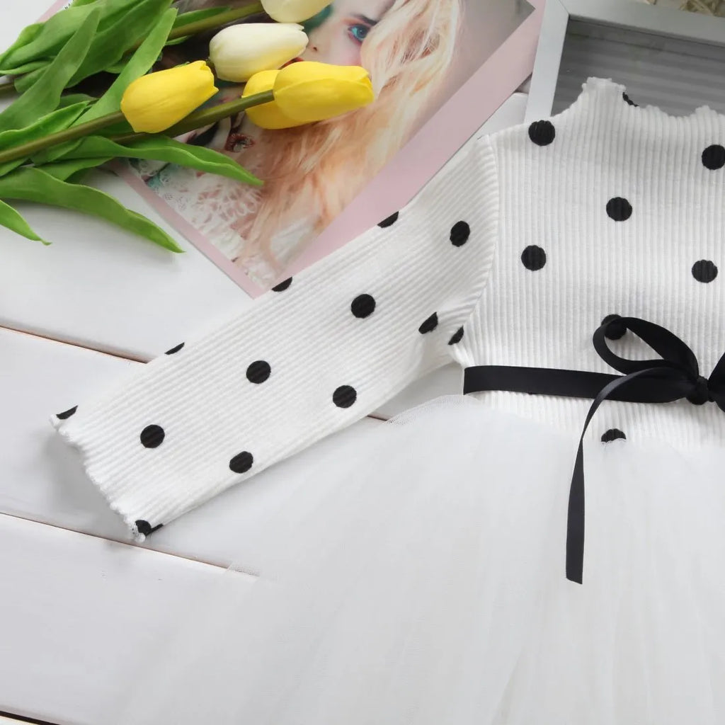 Baby girls long sleeve tutu lace dress in black pink white colours for christening and birthday parties