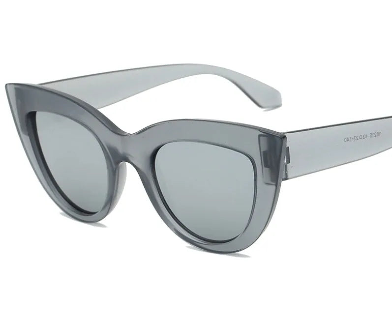 Black frame double grey fashion sunglasses with AC lenses and UV400 protection