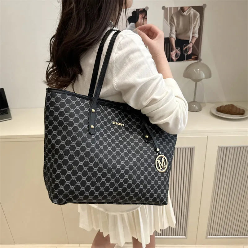 Women's PU leather shoulder bag with adjustable strap in black, grey, white, or brown colours