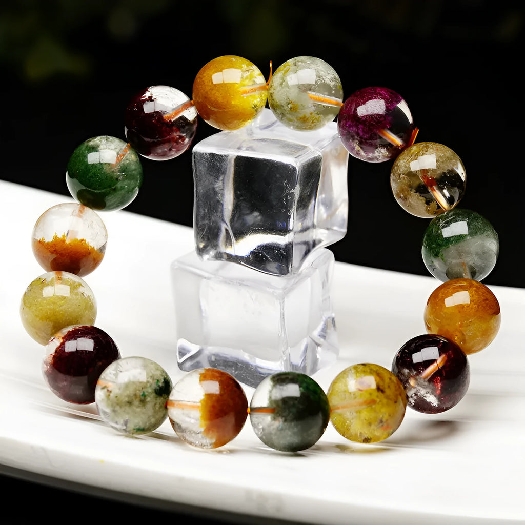 Colourful four seasons ghost cornucopia crystal bracelet in ethnic retro style.