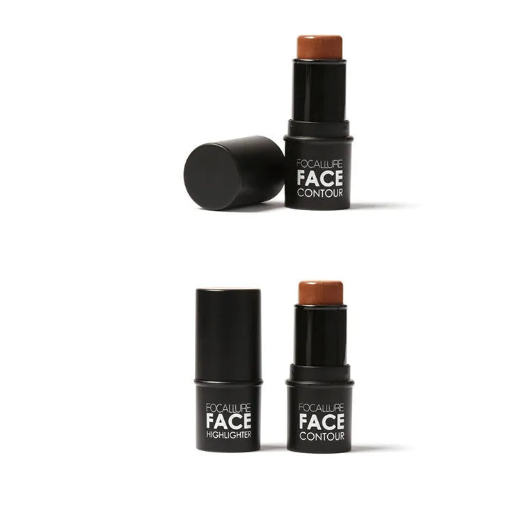Four shade contouring highlighter stick for face, cheekbone, and jawline definition