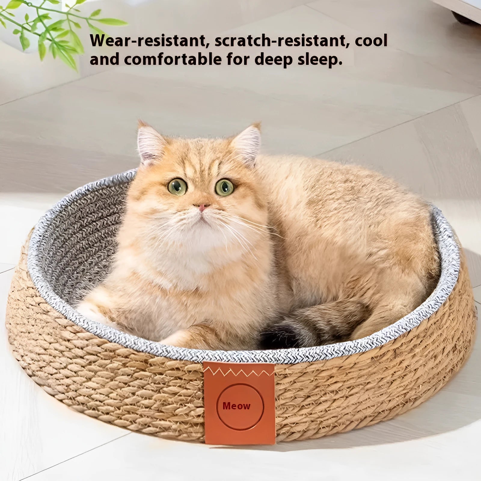 Rattan woven cat nest for small, medium, large, or extra-large cats.