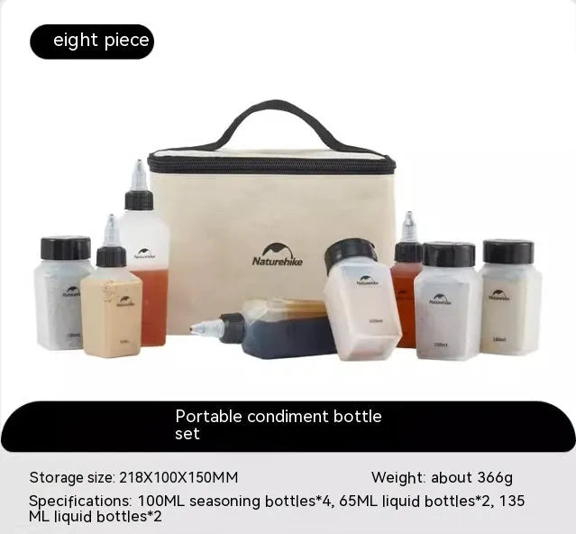 Naturehike six-piece portable seasoning bottle set in PP material for outdoor cooking