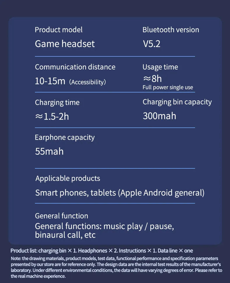 Black N35 wireless in-ear gaming Bluetooth headset shown with earplugs.