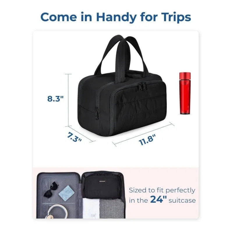 Large lightweight travel toiletry bag with wide opening in a choice of colours.