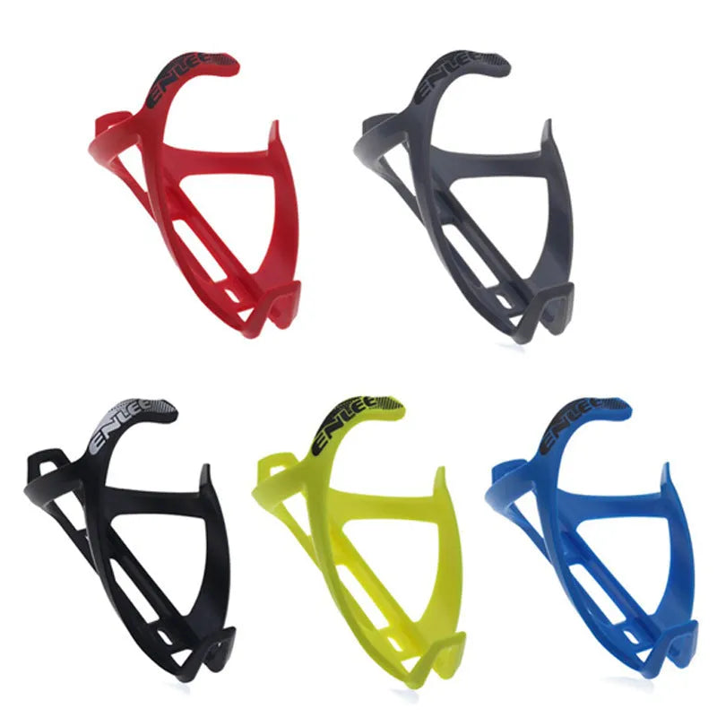Mountain bike plastic bottle cage in fluorescent yellow with PVC toughness fitting for secure water bottle retention
