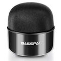 Black portable mini Bluetooth speaker with waterproof design and button controls