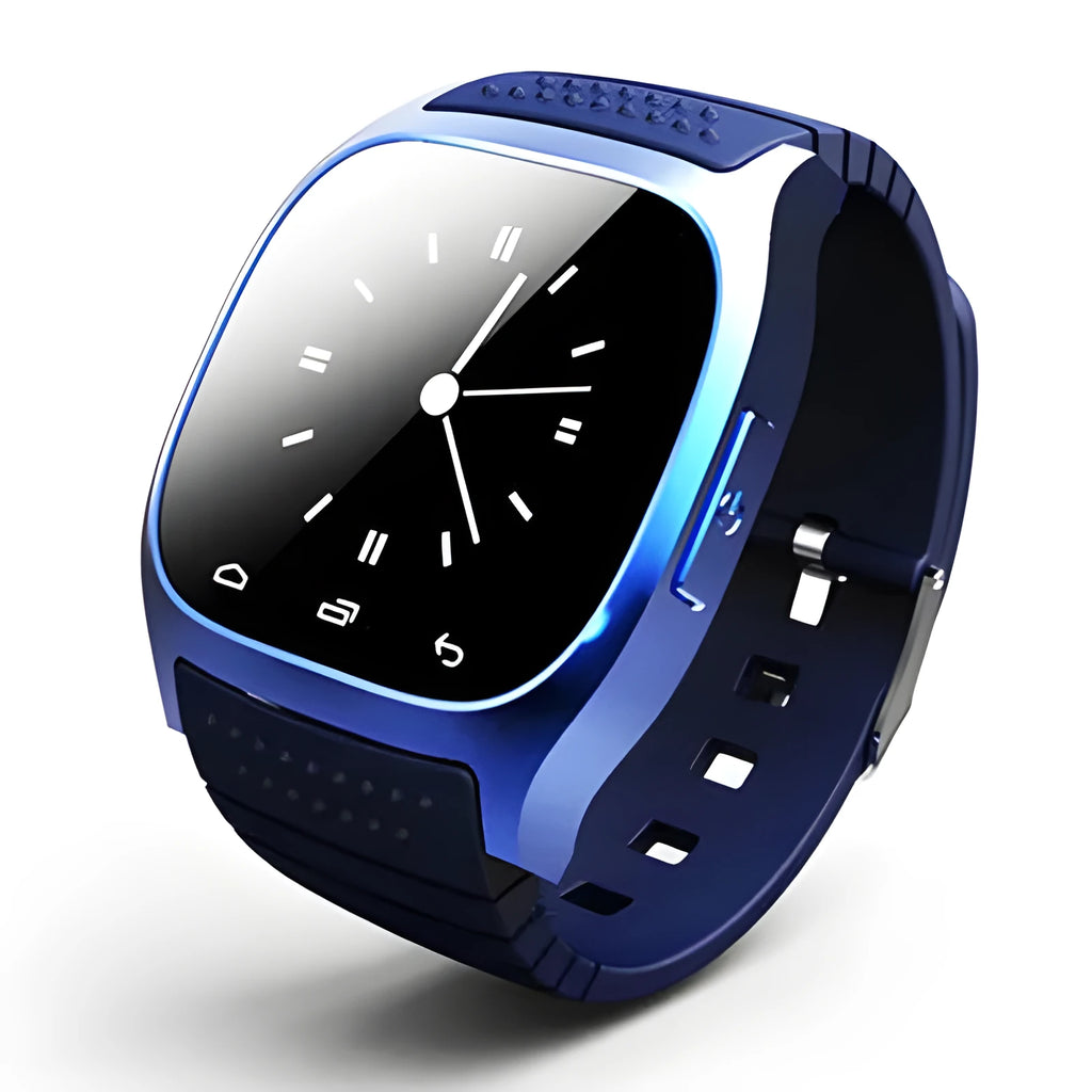 Smart Bluetooth sports watch in white, blue or black colours compatible with iPhone and Android