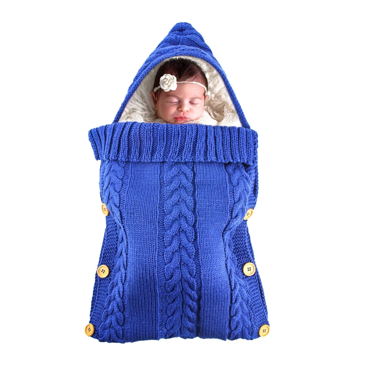 Plush baby stroller sleeping bag with button fastening, 70x35cm, acrylic cashmere blend, beige colour