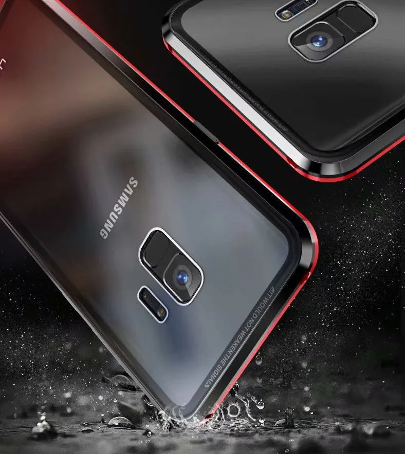 Samsung Galaxy magnetic anti-peep phone case with clamshell design in solid colour options