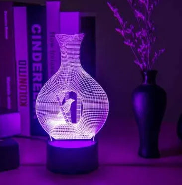 3D acrylic and ABS LED night light with seven colour options and touch control